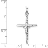 14k White Gold INRI Crucifix Charm-XR509