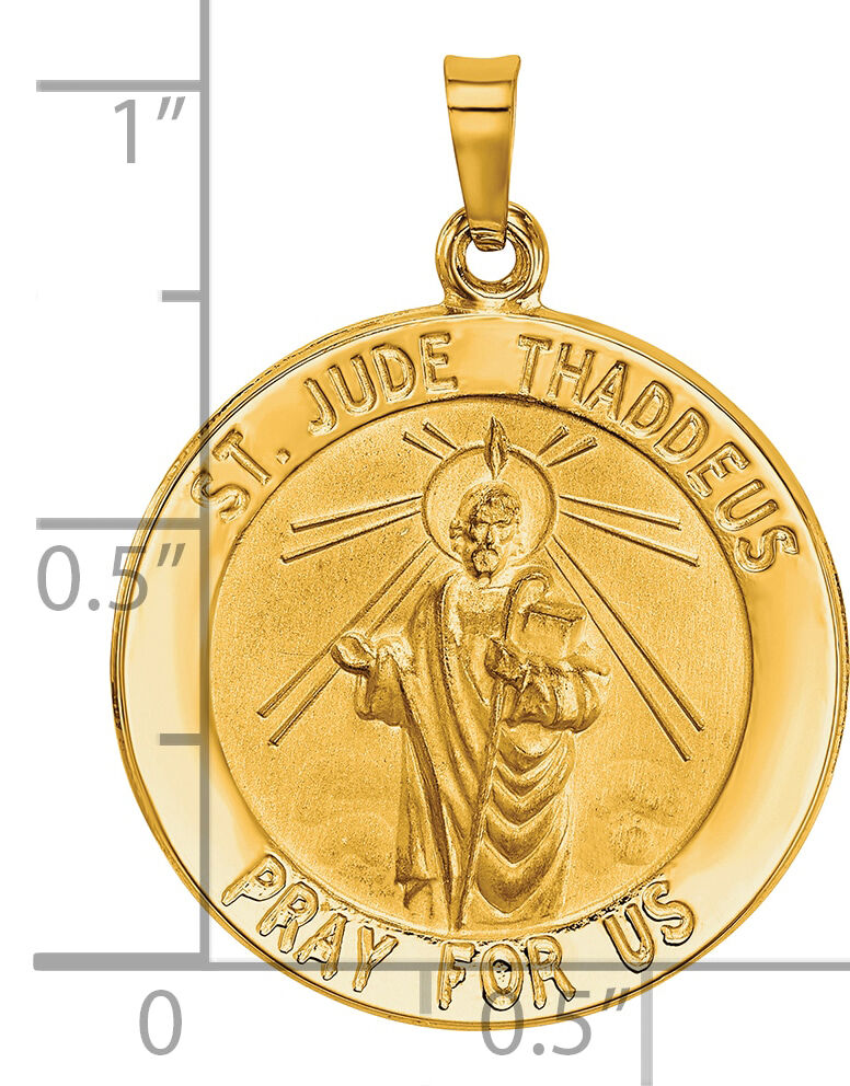 14k Saint Jude Medal Hollow Pendant-XR512