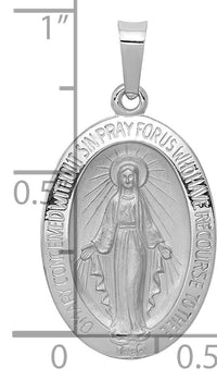 14k White Gold Miraculous Medal-XR515