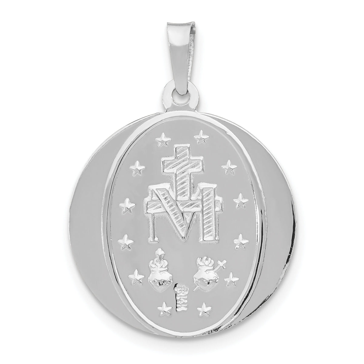 14k White Gold Miraculous Medal-XR520