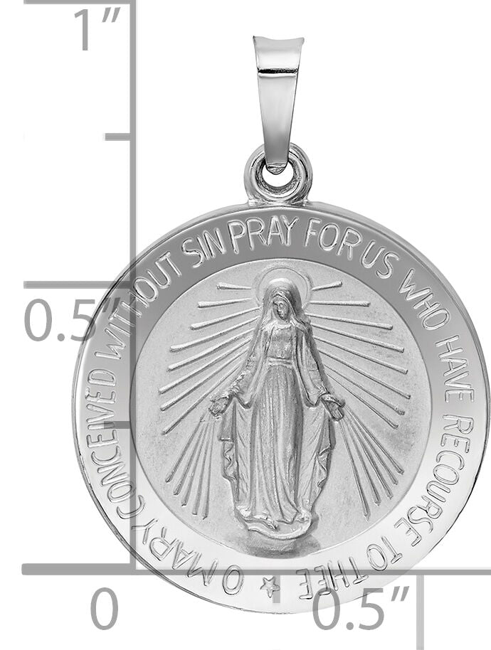 14k White Gold Miraculous Medal-XR520
