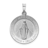 14k White Gold Miraculous Medal-XR520
