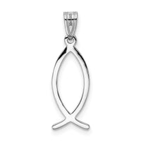 14k White Gold Ichthus Fish Pendant-XR524