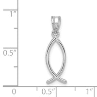 14k White Gold Ichthus Fish Pendant-XR524
