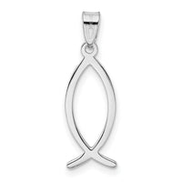 14k White Gold Ichthus Fish Pendant-XR525