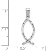 14k White Gold Ichthus Fish Pendant-XR525
