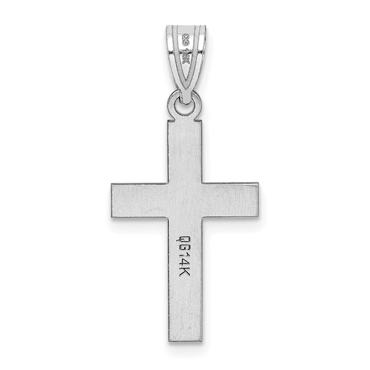 14K White Gold Polished Cross Charm-XR528W