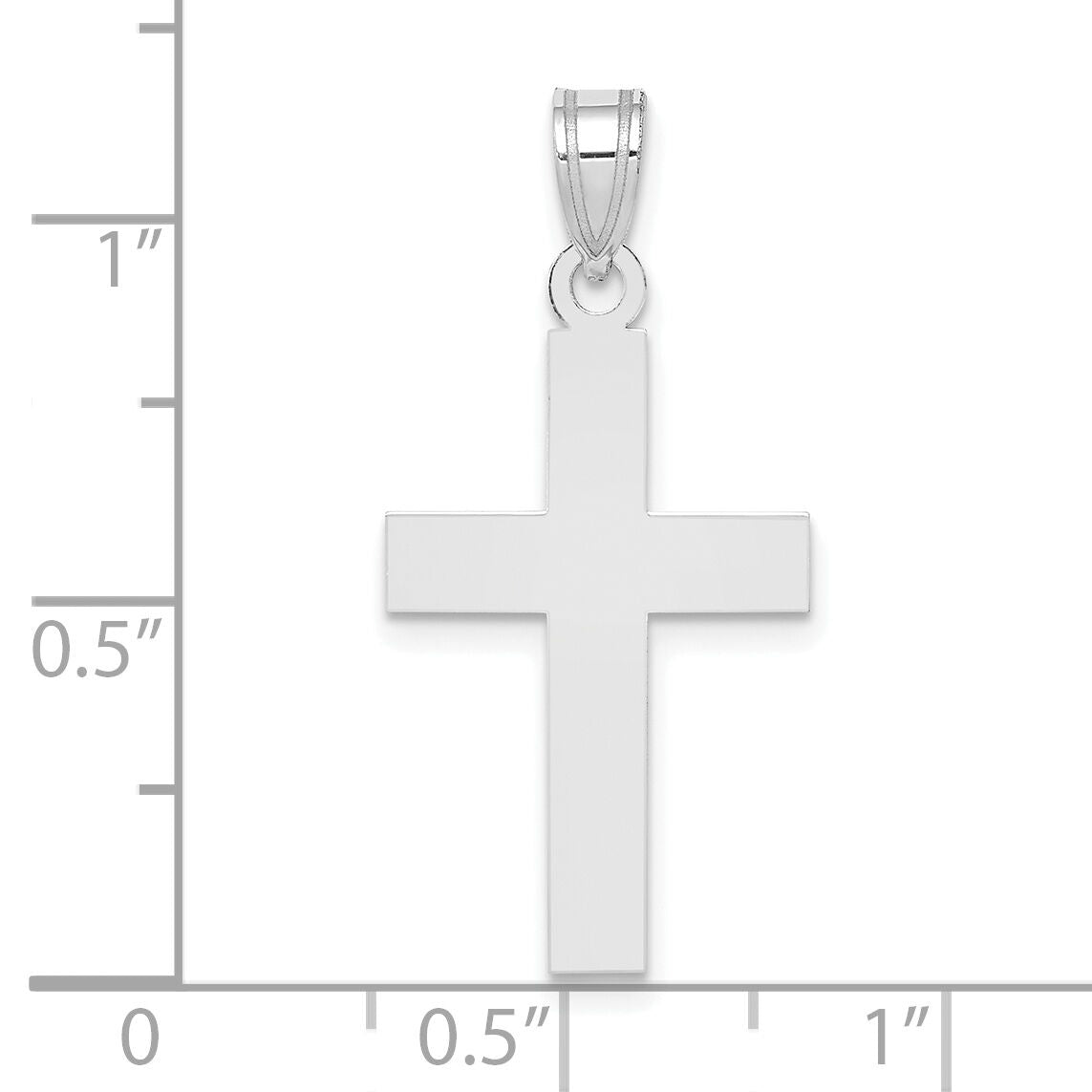 14K White Gold Polished Cross Charm-XR528W