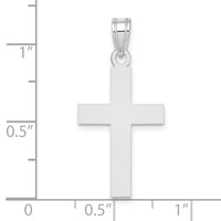 14K White Gold Polished Cross Charm-XR528W