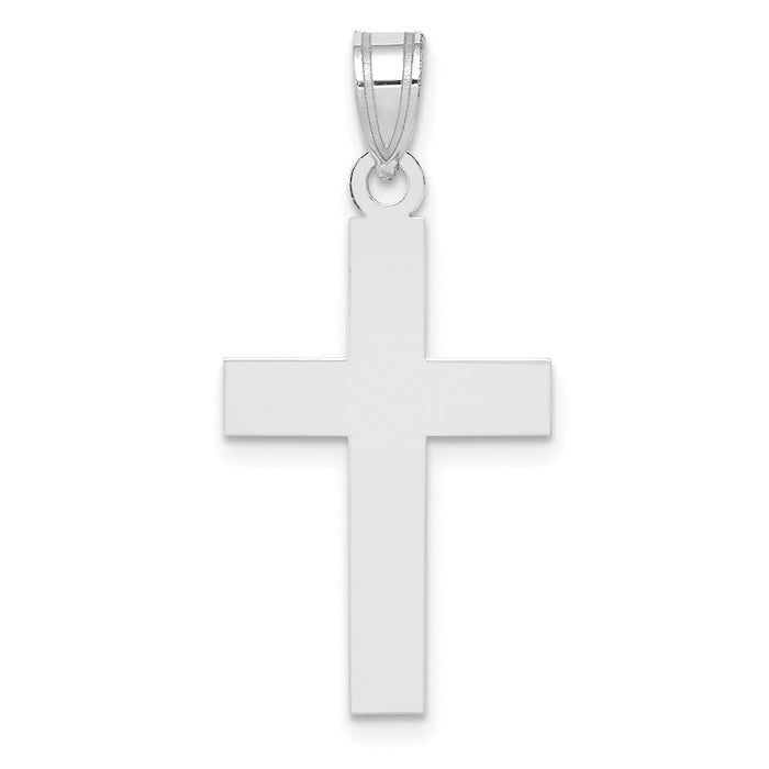 14K White Gold Polished Cross Charm-XR528W