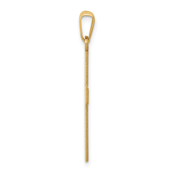 14k Polished Cross Charm-XR529