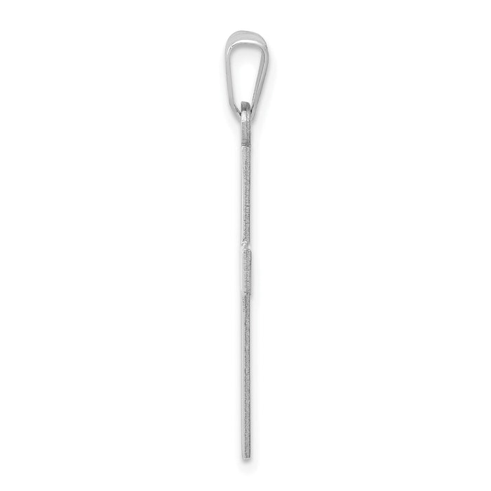 14k White Gold Polished Cross Charm-XR529W