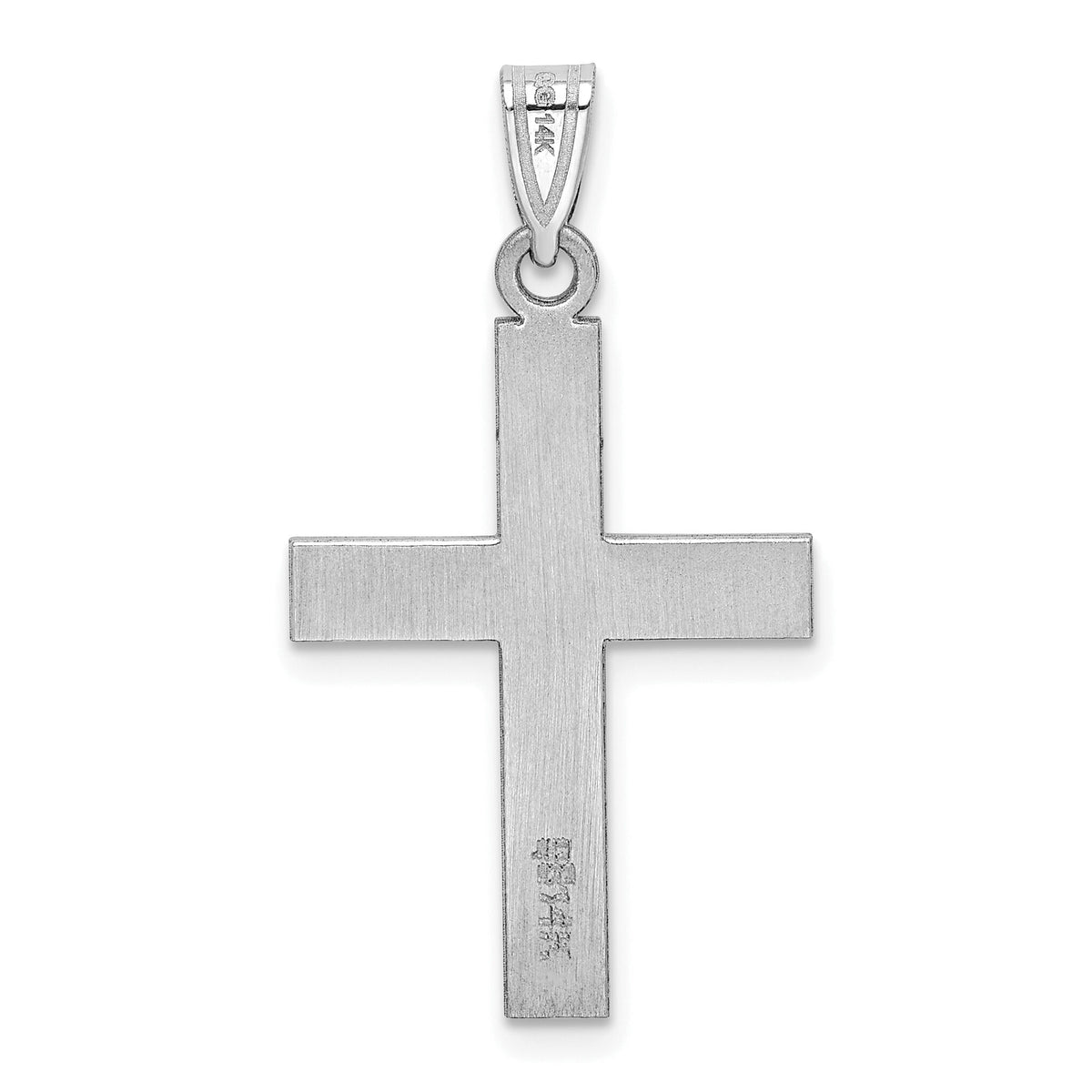 14k White Gold Polished Cross Charm-XR529W