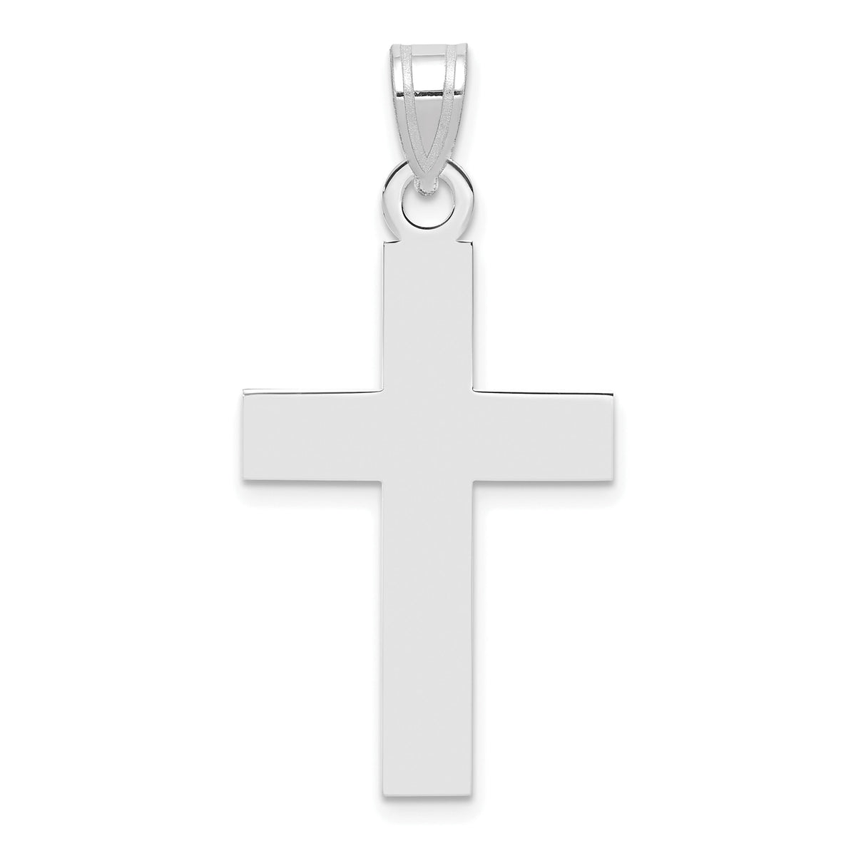 14k White Gold Polished Cross Charm-XR529W