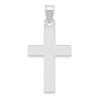 14k White Gold Polished Cross Charm-XR529W