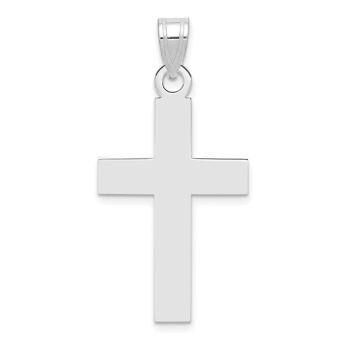 14k White Gold Polished Cross Charm-XR529W