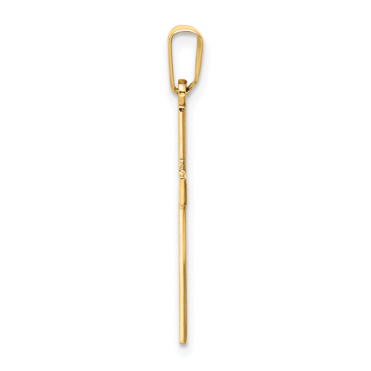 14k Polished Laser Etched Cross Charm-XR541