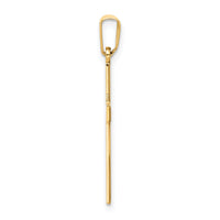 14k Polished Laser Etched Cross Charm-XR541