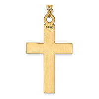 14k Polished Laser Etched Cross Charm-XR541
