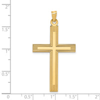 14k Laser Etched Cross Charm-XR543