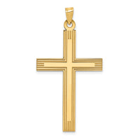 14k Laser Etched Cross Charm-XR543