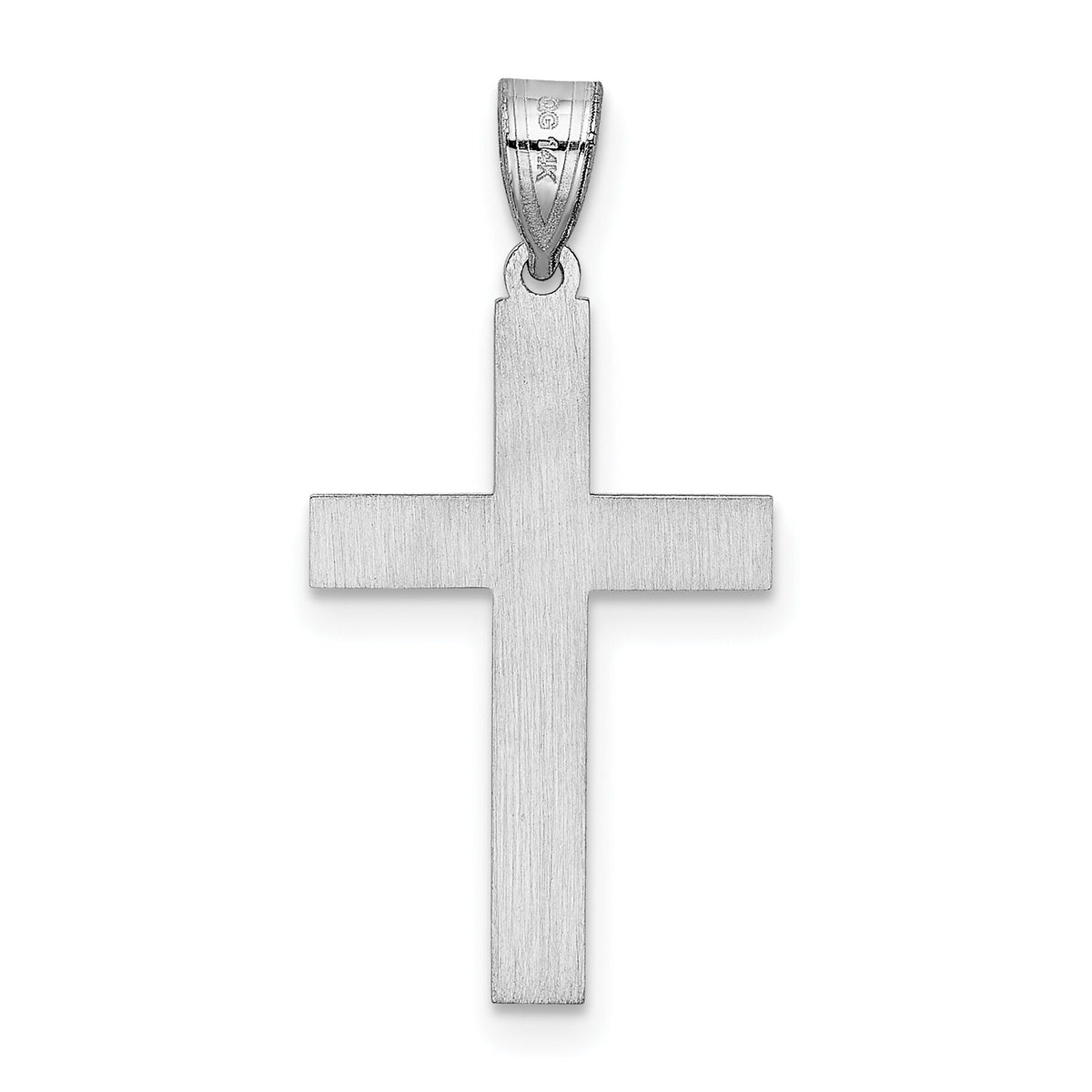14k White Gold Cross Pendant-XR551