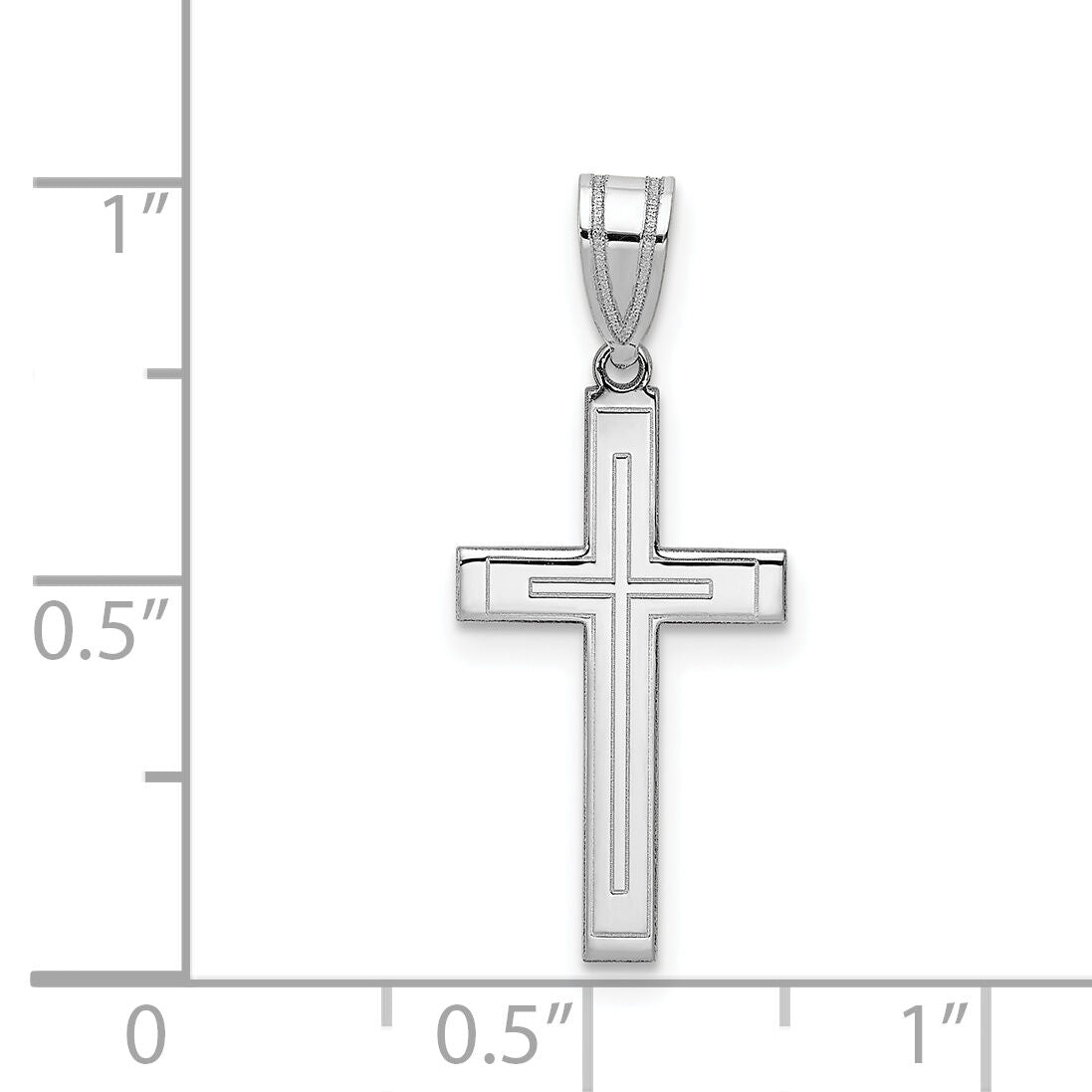 14k White Gold Cross Pendant-XR551