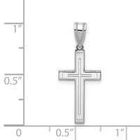 14k White Gold Cross Pendant-XR551