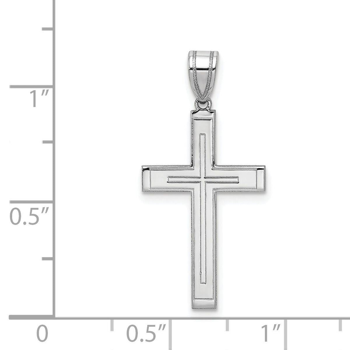 14k White Gold Cross Pendant-XR552