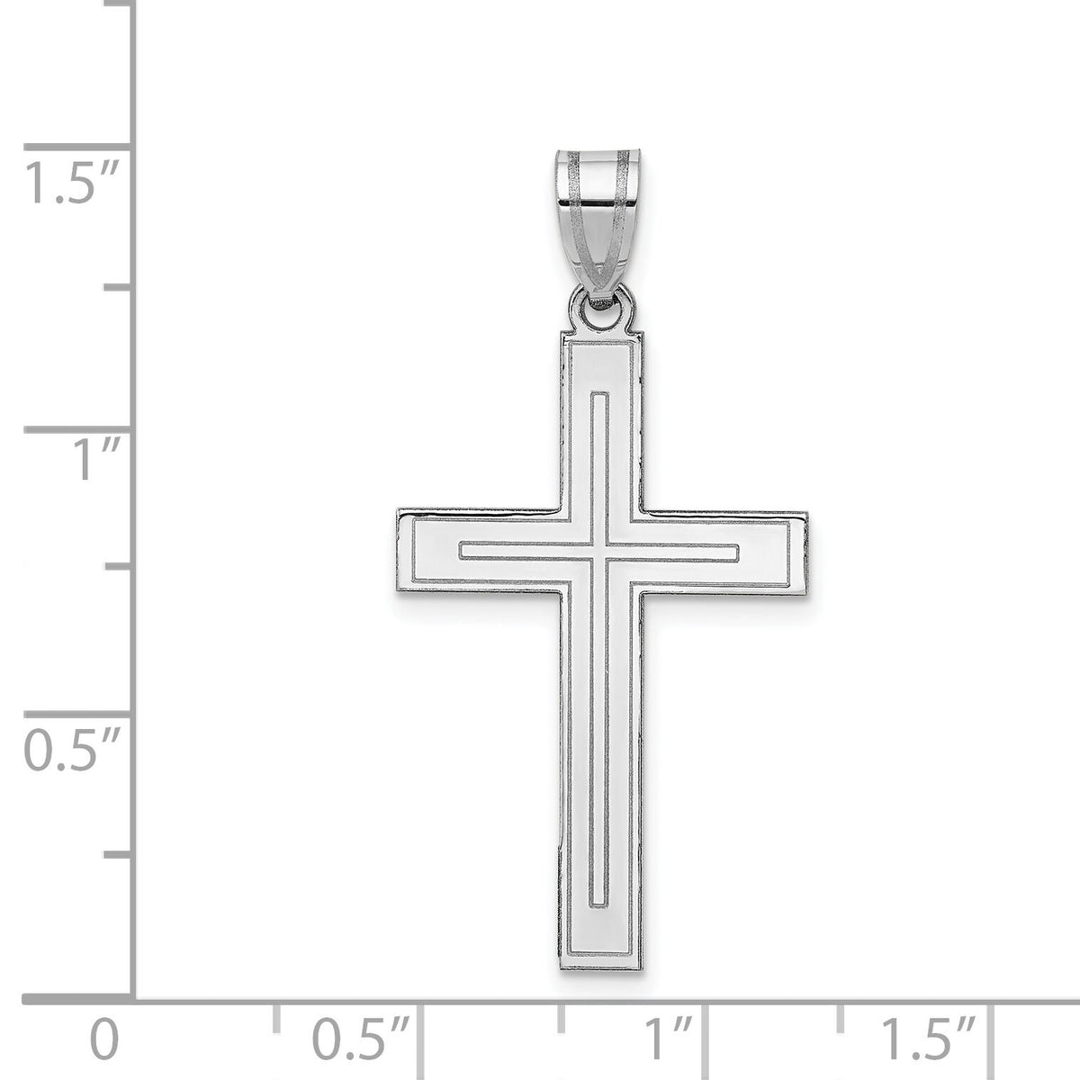 14k White Gold Cross Pendant-XR553