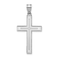 14k White Gold Cross Pendant-XR553