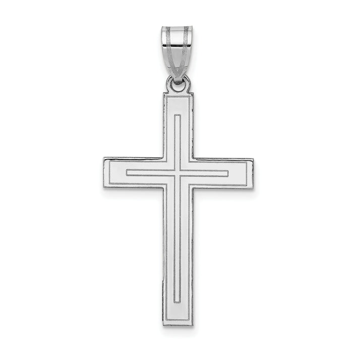 14k White Gold Cross Pendant-XR553