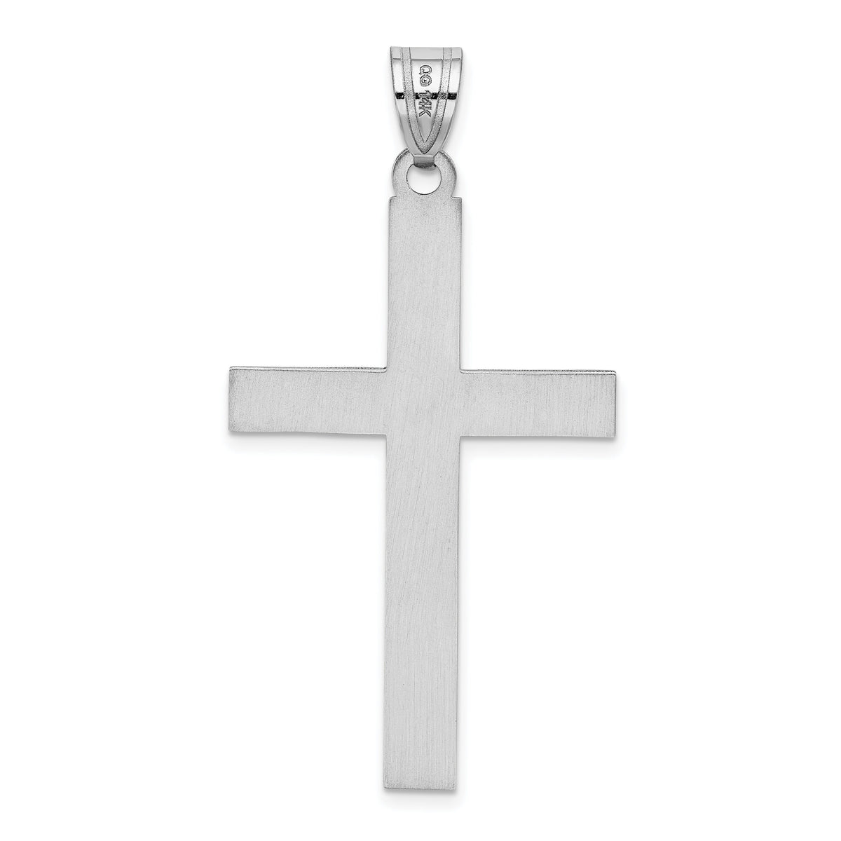 14k White Gold Cross Pendant-XR554