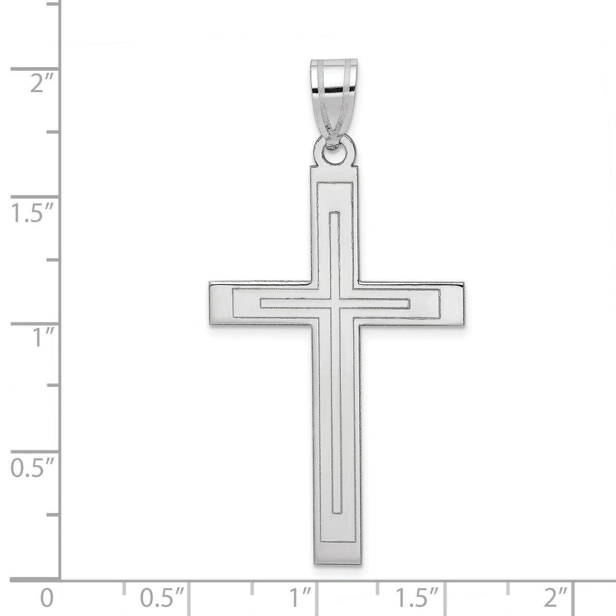 14k White Gold Cross Pendant-XR554