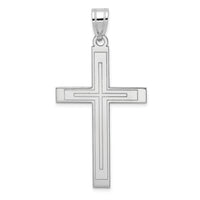14k White Gold Cross Pendant-XR554