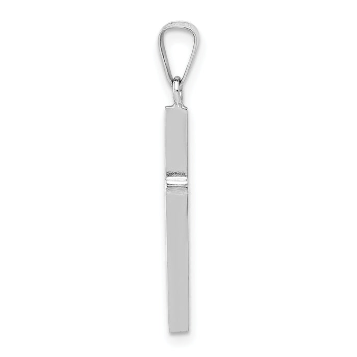 14k White Gold Cross Charm-XR558
