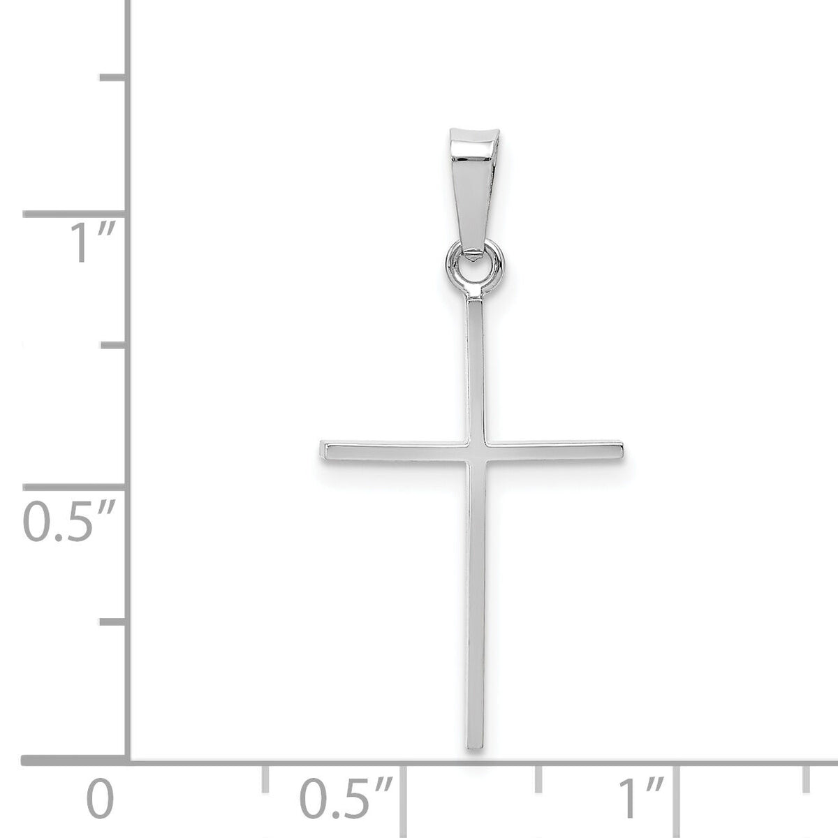 14k White Gold Cross Charm-XR558