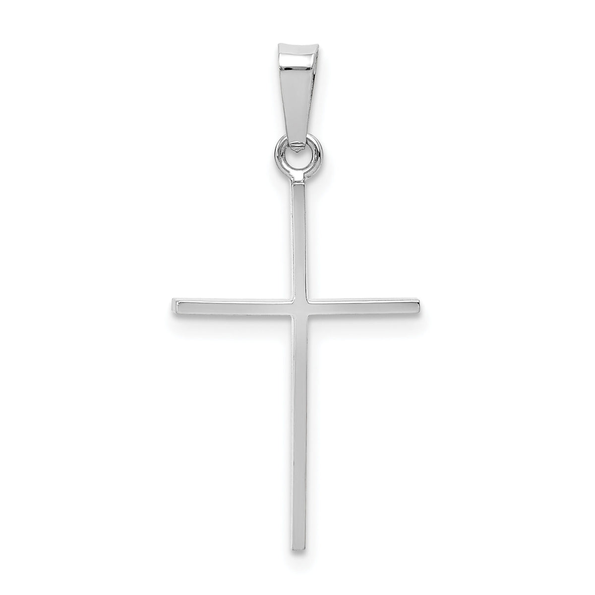 14k White Gold Cross Charm-XR558