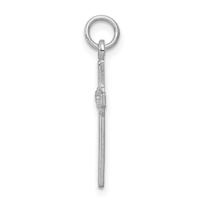 14k White Gold Cross Charm-XR559
