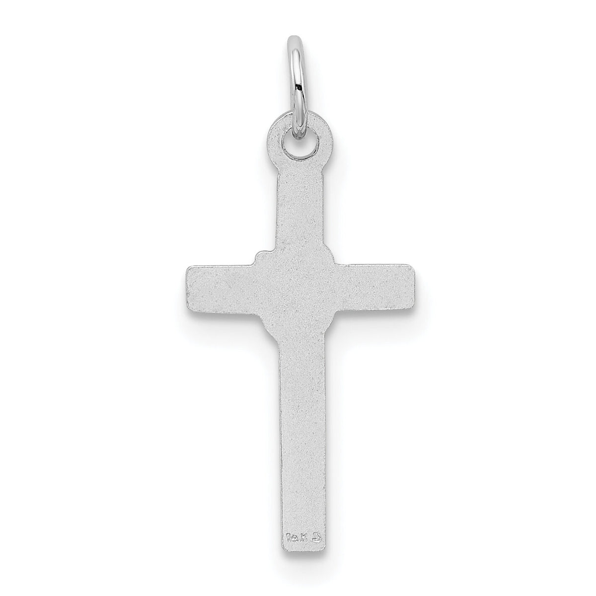 14k White Gold Cross Charm-XR559