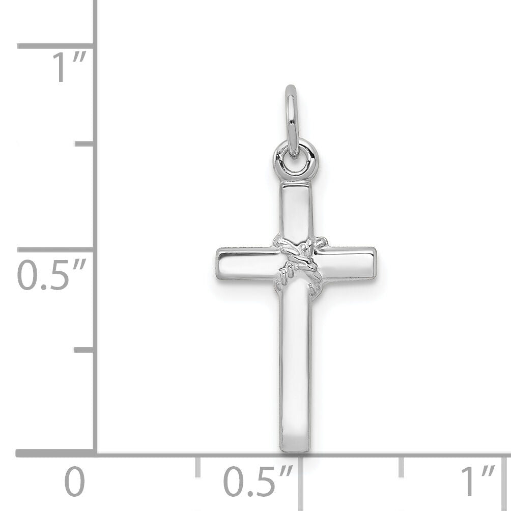 14k White Gold Cross Charm-XR559