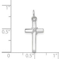 14k White Gold Cross Charm-XR559