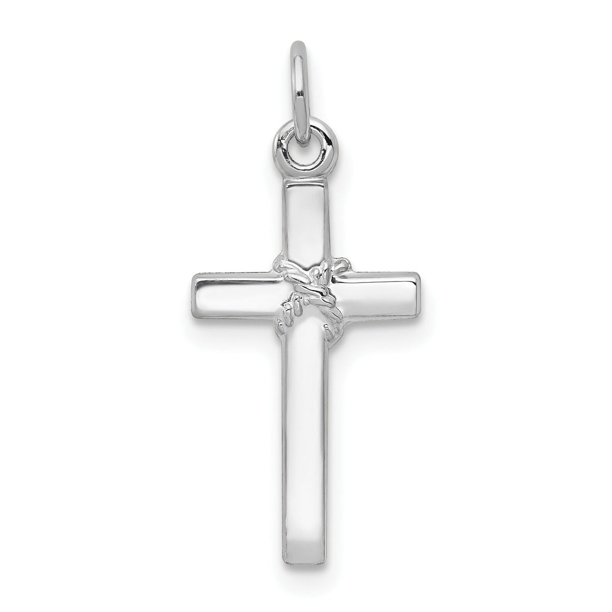 14k White Gold Cross Charm-XR559