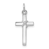 14k White Gold Cross Charm-XR559
