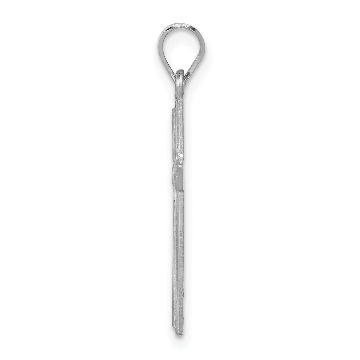 14k White Gold Hollow Cross Pendant-XR560