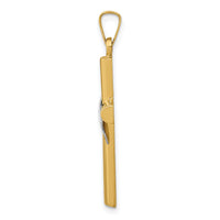 14K Two-Tone Hollow Cross w/Drape Charm-XR562