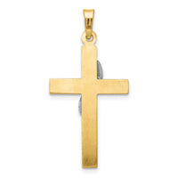 14K Two-Tone Hollow Cross w/Drape Charm-XR562