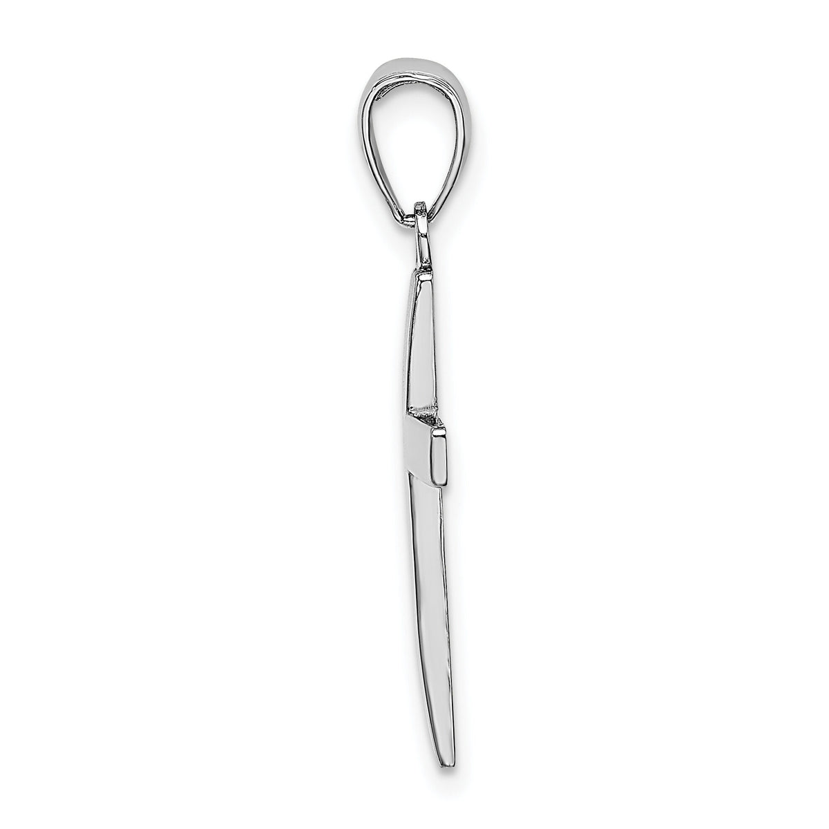 14k White Gold Polished Cross Charm-XR564W