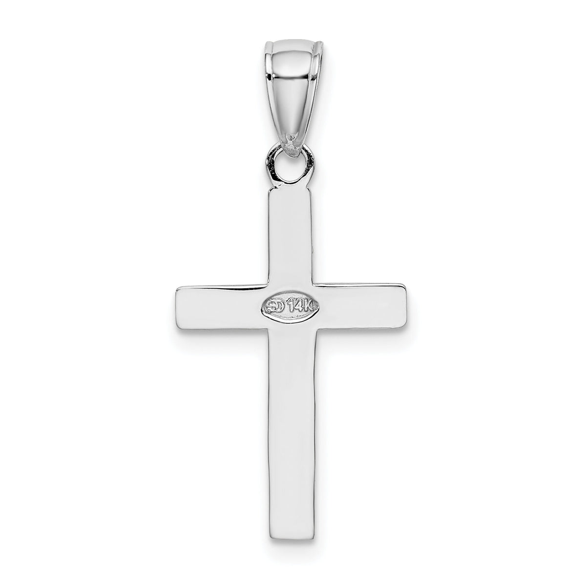 14k White Gold Polished Cross Charm-XR564W