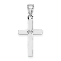 14k White Gold Polished Cross Charm-XR564W